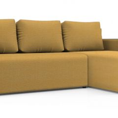 Диван угловой Алиса 3 Shaggy MUSTARD - TEOS BLACK в Каменске-Уральском - kamensk-uralskiy.mebel24.online | фото