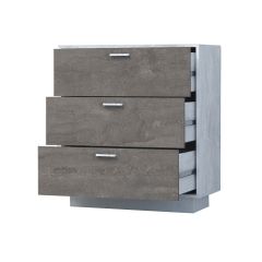 Эго К-3 Комод с 3мя ящ (бетон светлый/камень темный) цоколь в Каменске-Уральском - kamensk-uralskiy.mebel24.online | фото 2
