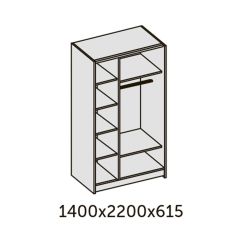 ИННЭС-5 Шкаф-купе 2-х дв. 1400 (1дв. Ф1 - бодега белая, 1дв. Ф2 - зеркало) в Каменске-Уральском - kamensk-uralskiy.mebel24.online | фото 2