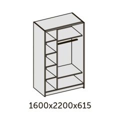 ИННЭС-5 Шкаф-купе 2-х дв. 1600 (2дв. Ф1 - венге) в Каменске-Уральском - kamensk-uralskiy.mebel24.online | фото 2