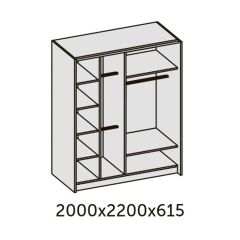 ИННЭС-5 Шкаф-купе 2-х дв. 2000 (2 дв. Ф3 - венге вст. экокожа корич) в Каменске-Уральском - kamensk-uralskiy.mebel24.online | фото 2