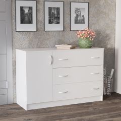 Комод Лофт (3 ящика/1 дверца) Белый в Каменске-Уральском - kamensk-uralskiy.mebel24.online | фото
