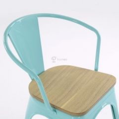 Кресло Barneo N-245 Tolix style Wood  (RAL6027 бирюзовый) в Каменске-Уральском - kamensk-uralskiy.mebel24.online | фото 3