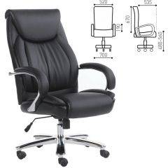 Кресло офисное BRABIX "Advance EX-575" (хром/экокожа/черное) 531825 в Каменске-Уральском - kamensk-uralskiy.mebel24.online | фото