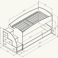 Кровать-чердак "Дюймовочка-4.2"  Дуб молочный/Оранжевый в Каменске-Уральском - kamensk-uralskiy.mebel24.online | фото 3