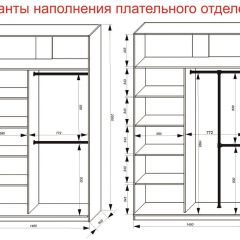 Шкаф-купе 1400 серии SOFT D8+D2+B2+PL4 (2 ящика+F обр.штанга) профиль «Графит» в Каменске-Уральском - kamensk-uralskiy.mebel24.online | фото 7