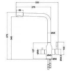 Смеситель д/кухни MELANA-F610304 Stello нерж.сталь, с переключателем на фильтр, однорычажный, сатин в Каменске-Уральском - kamensk-uralskiy.mebel24.online | фото 4