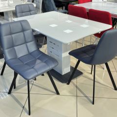 Стул CHILLI SQUARE HK017-09 серо-черничный, PU/ черный каркас М-City в Каменске-Уральском - kamensk-uralskiy.mebel24.online | фото 6