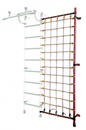 Дополнительная стойка к пристенному ДСК с сеткой для лазания, цв. красный в Каменске-Уральском - kamensk-uralskiy.mebel24.online | фото