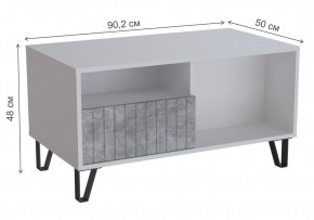 Журнальный стол Эннис белый / бетон светлый в Каменске-Уральском - kamensk-uralskiy.mebel24.online | фото 3