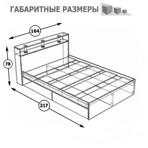 Камелия Кровать 1600, цвет венге/дуб лоредо, ШхГхВ 163,5х217х78,2 см., сп.м. 1600х2000 мм., без матраса, основание есть в Каменске-Уральском - kamensk-uralskiy.mebel24.online | фото 4