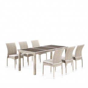 Комплект плетеной мебели T365/Y380C-W85 Latte (6+1) + подушки в Каменске-Уральском - kamensk-uralskiy.mebel24.online | фото 1