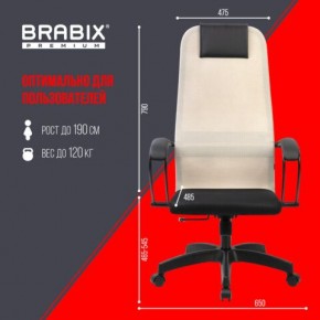 Кресло BRABIX PREMIUM "Ultimate EX-800" пластик, плотная двойная сетка Х2, черное/бежевое, 532916 в Каменске-Уральском - kamensk-uralskiy.mebel24.online | фото 6