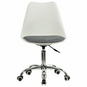 Кресло стул BRABIX "Eames MG-310 CH", хром, пластик белый, ткань серая, 532924 в Каменске-Уральском - kamensk-uralskiy.mebel24.online | фото 1