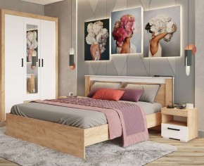 Кровать Адель 1.4 Настил из ДСП 2с дуб крафт золотой/белый в Каменске-Уральском - kamensk-uralskiy.mebel24.online | фото 2