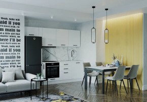 Кухонный гарнитур Белый Глянец 2550 (Стол. 38мм) в Каменске-Уральском - kamensk-uralskiy.mebel24.online | фото