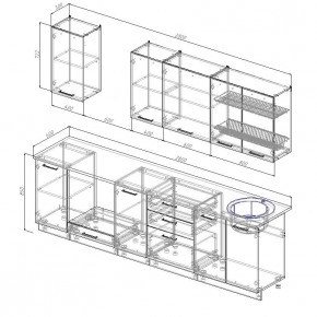 Кухонный гарнитур Дели 2800 (Стол. 26мм) в Каменске-Уральском - kamensk-uralskiy.mebel24.online | фото 2