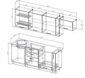 Кухонный гарнитур Лофт 2550 (Стол. 38мм) в Каменске-Уральском - kamensk-uralskiy.mebel24.online | фото 2