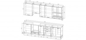 Кухонный гарнитур Смоки 3000 h950 (Стол. 38 мм) в Каменске-Уральском - kamensk-uralskiy.mebel24.online | фото 2