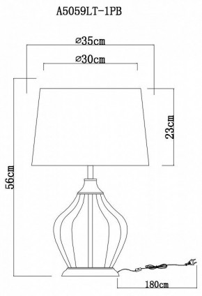 Настольная лампа декоративная Arte Lamp Baymont A5059LT-1PB в Каменске-Уральском - kamensk-uralskiy.mebel24.online | фото 3