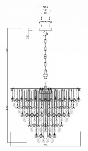 Подвесная люстра Maytoni Linn MOD091PL-09CH в Каменске-Уральском - kamensk-uralskiy.mebel24.online | фото 3