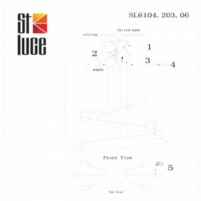 Подвесная люстра ST-Luce Montecelio SL6104.203.06 в Каменске-Уральском - kamensk-uralskiy.mebel24.online | фото 4