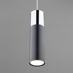 Подвесной светильник Eurosvet Double Topper 50135/1 LED хром/черный в Каменске-Уральском - kamensk-uralskiy.mebel24.online | фото 2