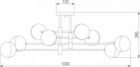 Потолочная люстра Eurosvet Nuvola 70129/8 латунь в Каменске-Уральском - kamensk-uralskiy.mebel24.online | фото 3