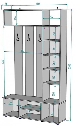 Прихожая с зеркалом V19_M в Каменске-Уральском - kamensk-uralskiy.mebel24.online | фото 2