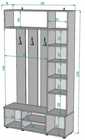 Прихожая с зеркалом V20_M в Каменске-Уральском - kamensk-uralskiy.mebel24.online | фото 2