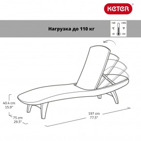 Шезлонг Пацифик (Pacific) графит в Каменске-Уральском - kamensk-uralskiy.mebel24.online | фото 2