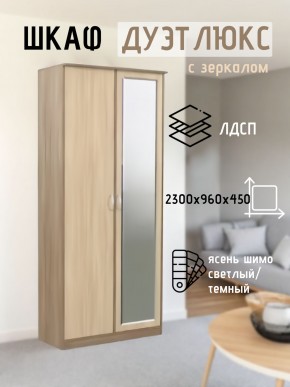 Шкаф 2-х створчатый Дуэт Люкс с зеркалом в Каменске-Уральском - kamensk-uralskiy.mebel24.online | фото 4