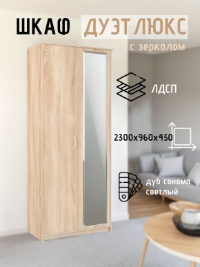 Шкаф 2-х створчатый Дуэт Люкс с зеркалом в Каменске-Уральском - kamensk-uralskiy.mebel24.online | фото 7