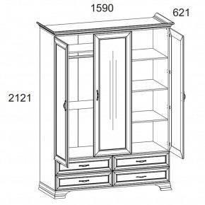 Шкаф 3D4S Z, TIFFANY, цвет вудлайн кремовый в Каменске-Уральском - kamensk-uralskiy.mebel24.online | фото 1