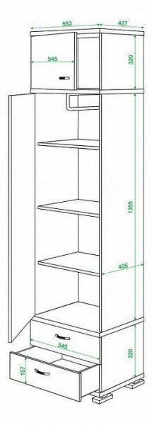 Шкаф платяной Домино КС-10 в Каменске-Уральском - kamensk-uralskiy.mebel24.online | фото 3