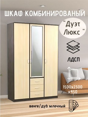 Шкаф комбинированный Дуэт Люкс с зеркалом в Каменске-Уральском - kamensk-uralskiy.mebel24.online | фото 3
