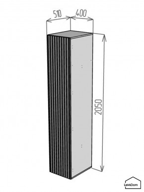 Шкаф Linnea MHR-1-2 2050х400х510 (ДВ-М 11.1.25) в Каменске-Уральском - kamensk-uralskiy.mebel24.online | фото 2