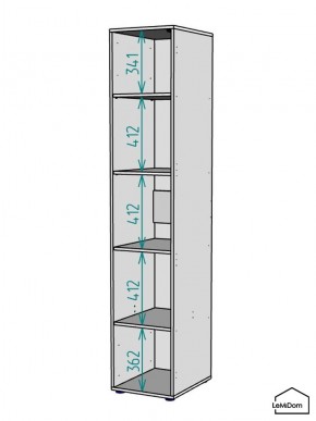 Шкаф Linnea MHR-1-2 2050х400х510 (Графит-М 11.1.25) в Каменске-Уральском - kamensk-uralskiy.mebel24.online | фото 3