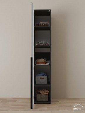 Шкаф Linnea MHR-1-2 2050х400х510 (Графит-М 11.1.25) в Каменске-Уральском - kamensk-uralskiy.mebel24.online | фото 4