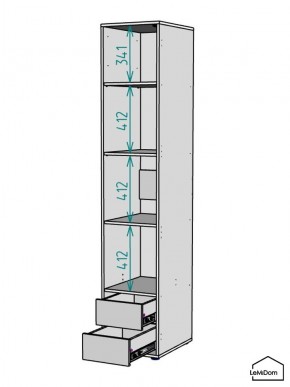 Шкаф Linnea MHR-1PO-4 2050х400х510 (Белый-М 11.1.2) в Каменске-Уральском - kamensk-uralskiy.mebel24.online | фото 3