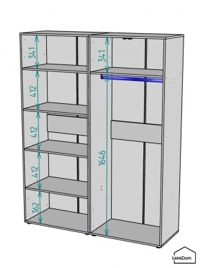 Шкаф Linnea MHR-4PO-1 2050х1600х510 (Белый-М 11.1.1) в Каменске-Уральском - kamensk-uralskiy.mebel24.online | фото 3
