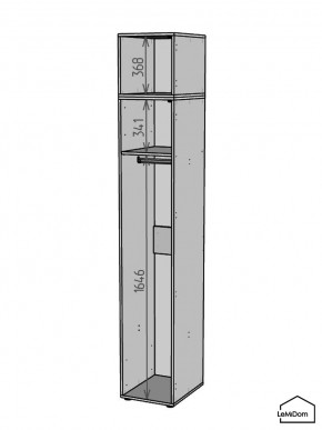 Шкаф с антресолью Linnea MHR-1A-1 2450х400х510 (Белый-М 11.1.1) в Каменске-Уральском - kamensk-uralskiy.mebel24.online | фото 3