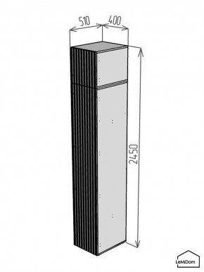 Шкаф с антресолью Linnea MHR-1A-3 2450х400х510 (Белый-М 11.1.2) в Каменске-Уральском - kamensk-uralskiy.mebel24.online | фото 2