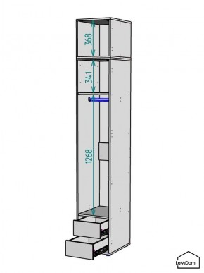Шкаф с антресолью Linnea MHR-1A-3 2450х400х510 (Белый-М 11.1.2) в Каменске-Уральском - kamensk-uralskiy.mebel24.online | фото 3