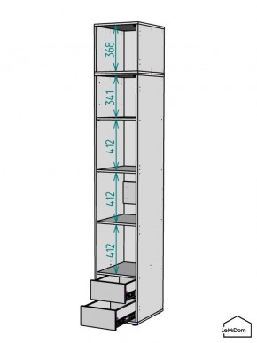 Шкаф с антресолью Linnea MHR-1A-4 2450х400х510 (Белый-М 11.1.2) в Каменске-Уральском - kamensk-uralskiy.mebel24.online | фото 3