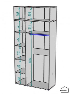 Шкаф с антресолью Linnea MHR-3POA-1 2450х1200х510 (Белый-М 11.1.2) в Каменске-Уральском - kamensk-uralskiy.mebel24.online | фото 3