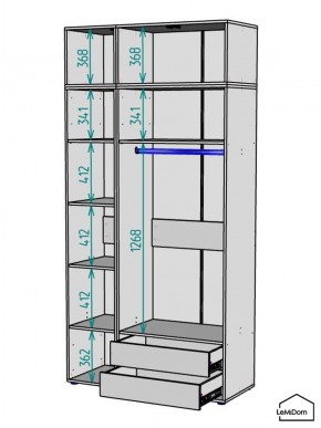 Шкаф с антресолью Linnea MHR-3POA-2 2450х1200х510 (Белый-М 11.1.2) в Каменске-Уральском - kamensk-uralskiy.mebel24.online | фото 3