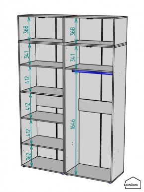 Шкаф с антресолью Linnea MHR-4POA-1 2450х1600х510 (Белый-М 11.1.2) в Каменске-Уральском - kamensk-uralskiy.mebel24.online | фото 3