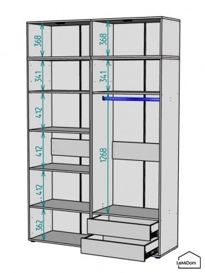Шкаф с антресолью Linnea MHR-4POA-2 2450х1600х510 (Белый-М 11.1.2) в Каменске-Уральском - kamensk-uralskiy.mebel24.online | фото 3