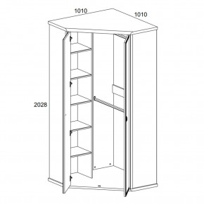 Шкаф угловой 2D, MAGELLAN, цвет Сосна винтаж в Каменске-Уральском - kamensk-uralskiy.mebel24.online | фото 2